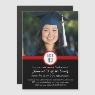 Carte magnétique du Red Black Modern Graduation Pa