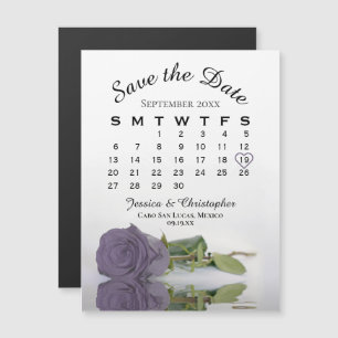 Carte Magnétique Dusty Purple Rose Enregistrer l'aimant Calendrier 