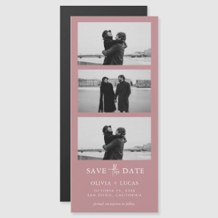 Carte Magnétique Dusty Rose Photo Strip Mariage magnétique