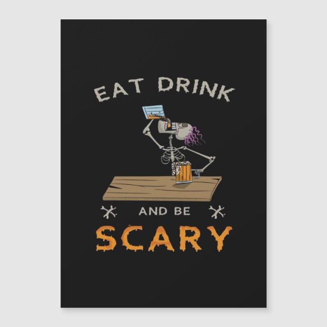 Carte Magnétique Eat Drink And Be Scary Aesthetic Graphic (Devant)