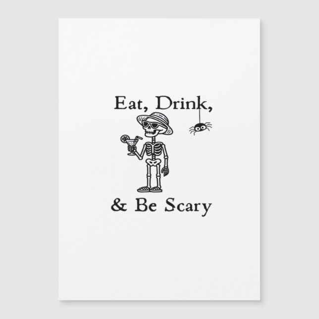 Carte Magnétique Eat Drink And Be Scary Halloween Aesthetic Style (Devant)
