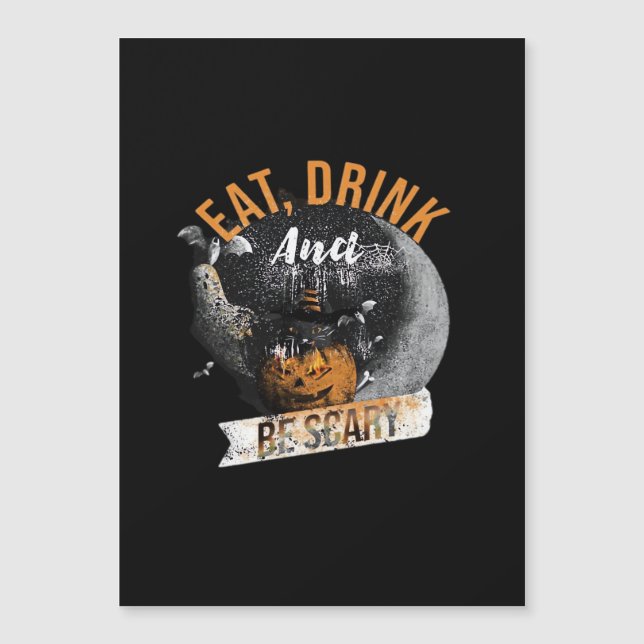 Carte Magnétique Eat Drink And Be Scary Retro Classic (Devant)