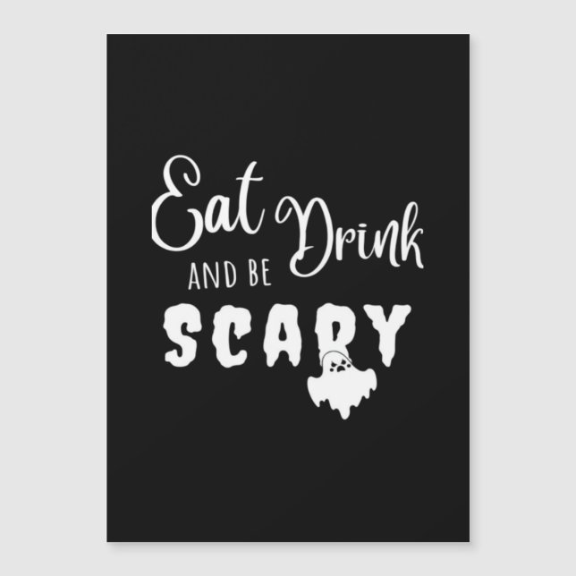 Carte Magnétique Eat Drink And Be Scary Retro Graphic (Devant)
