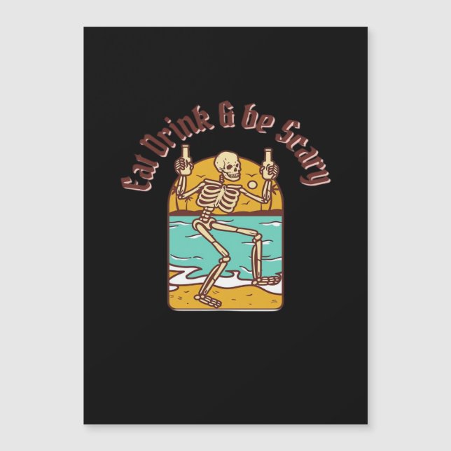 Carte Magnétique Eat Drink And Be Scary Simple Clean (Devant)