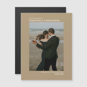 Carte Magnétique Économisez au minimum la date Vertical Photo Tan M