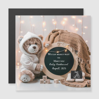 Carte Magnétique Editable neutral pregnancy announcement card