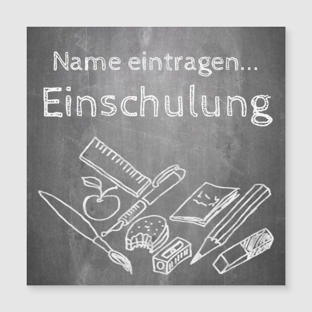 Carte Magnétique Einladungskarte zur Einschulung im Tafelstil 002 (Devant)