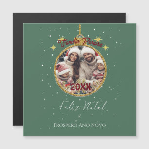 Carte Magnétique Elégant Feliz Natal e Próspero Ano Portugais