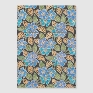 Carte Magnétique Élégant Fleur Bleu Périwinkle Floral Classic