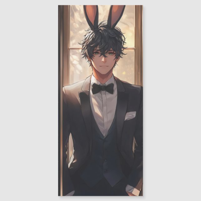 Carte Magnétique Élégant homme de lapin d'Anime (Devant)