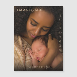 Carte Magnétique Elegant Modern Magnetic Birth Announcement 