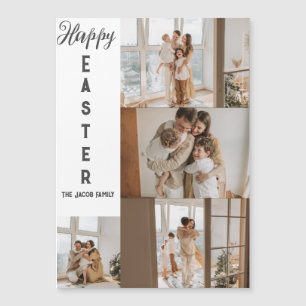 Carte Magnétique élégant moderne Pâques, famille quatre photo colla