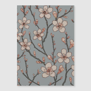 Carte Magnétique Élégant Motif Fleur rose Douce Fleur Fleur de Ceri