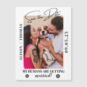 Carte Magnétique Élégant Script Pet Photo Mariage Enregistrer la da