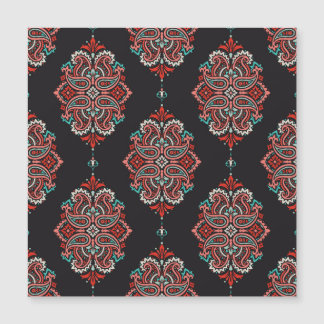Carte Magnétique éléments cachemire asiatique, motif vintage boho.