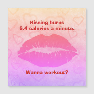 Carte Magnétique Embrasse-moi les lèvres, l'amour