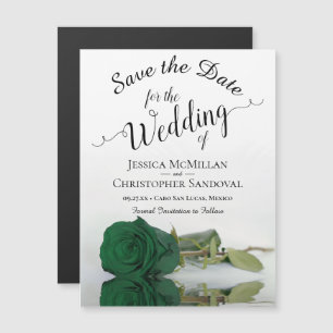 Carte Magnétique Emerald Green Mariage Rose Enregistrer l'aimant Da