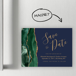 Carte Magnétique Émeraude Vert Agate Marine Mariage Économisez la D