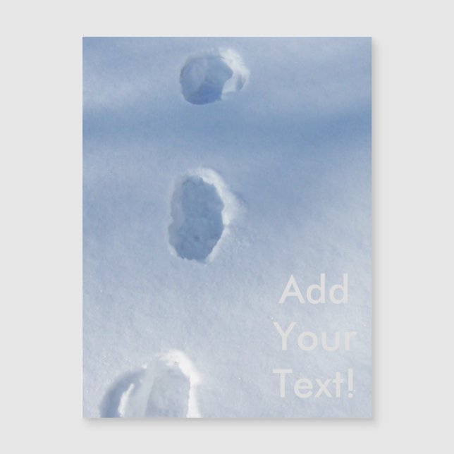 Carte Magnétique Empreintes hivernales dans la neige (Devant)