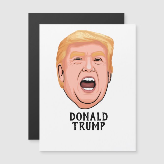 CARTE MAGNÉTIQUE EN COLÈRE DONALD TRUMP PERSONNALISÉ (Devant / Derrière)