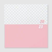 en haut rose 2023 Petit Calendrier à une page, bla