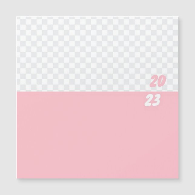Carte Magnétique en haut rose 2023 Petit Calendrier à une page, bla (Devant)