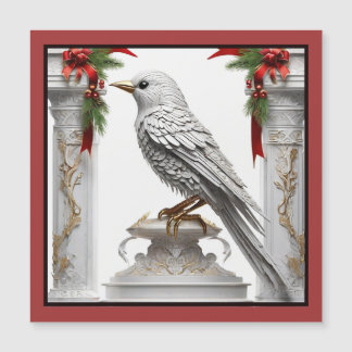 Carte magnétique encadrée pour les oiseaux de Noël