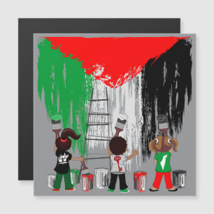 Carte Magnétique Enfants de Gaza peignant le drapeau de la Palestin