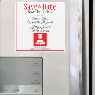 Carte Magnétique Enregistrer la classe de dates Réunion Rouge noir 