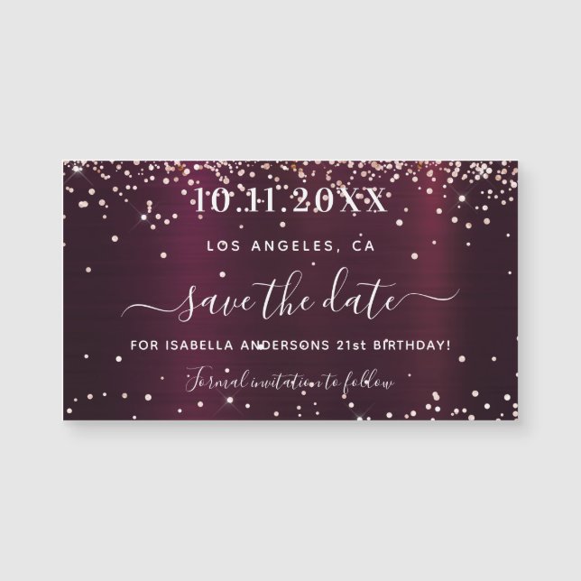 Carte Magnétique Enregistrer la date anniversaire bouffon mousseux  (Devant)