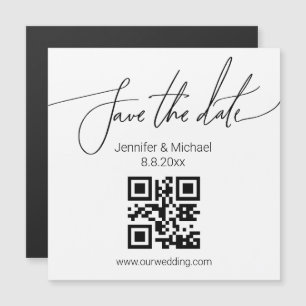 Carte Magnétique enregistrer la date code qr simple mariage aimant