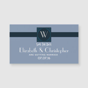 Carte Magnétique Enregistrer la date Mariage Monogramme initial
