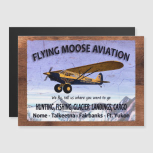 Carte Magnétique Enseigne d'aviation vintage Flying Moose