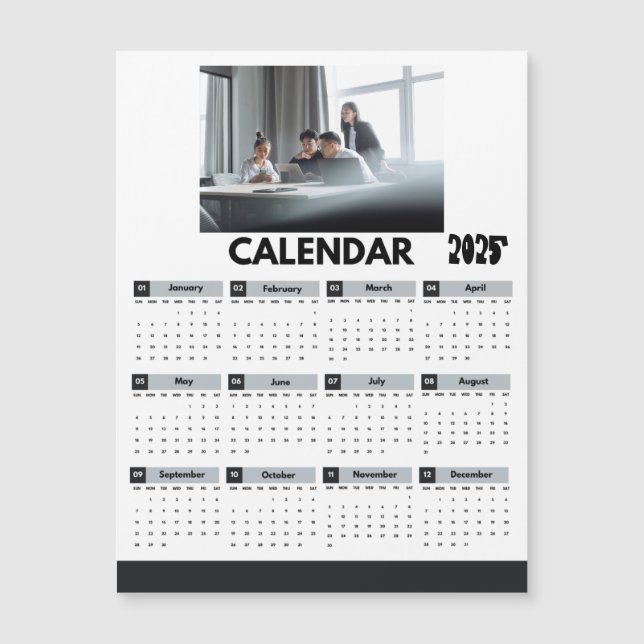 Carte Magnétique    Entreprise de calendrier moderne 2025 Photo Mag (Devant)