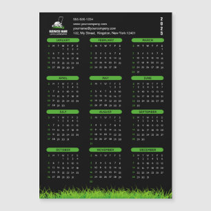 Carte Magnétique Entretien de pelouse et aménagement paysager noir 