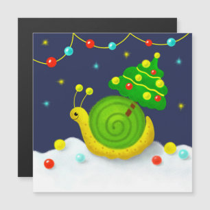 Carte Magnétique Escargot de Noël