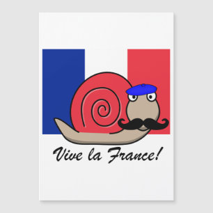 Carte Magnétique Escargot français du 14 juillet dans un béret