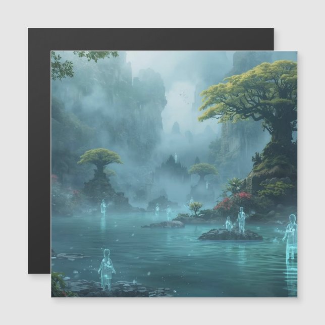 Carte Magnétique Esprits au bord des eaux calmes (Devant / Derrière)