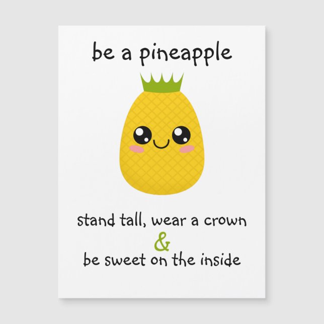 Carte Magnétique Être une motivation ananas (Devant)
