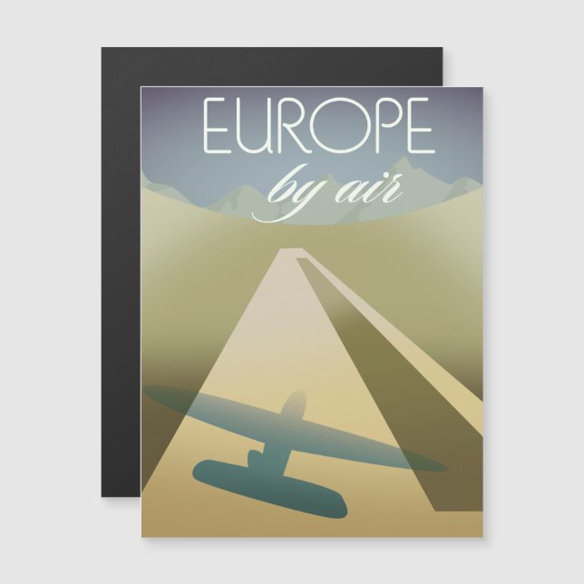 Carte Magnétique Europe par avion (Devant / Derrière)