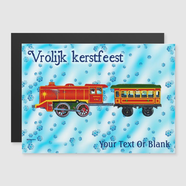 Carte Magnétique Express de Noël - Vrolijk kerstfeest (Devant / Derrière)