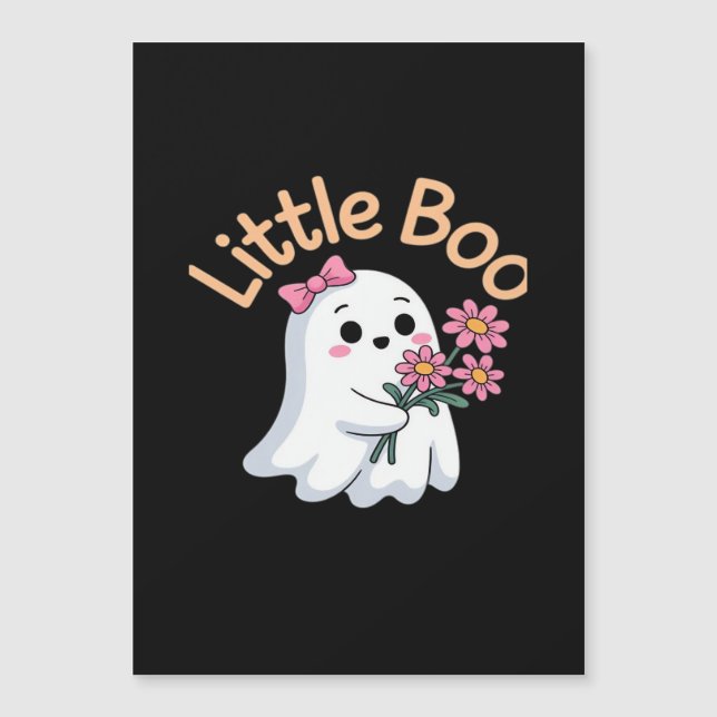Carte Magnétique Famille Halloween Boo Cute (Devant)