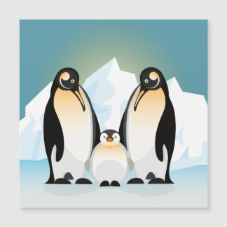 Carte Magnétique Famille Penguin contre les icebergs