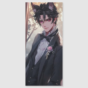 Carte Magnétique Fantaisie gothique d'anime de garçon-chat