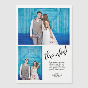 Carte Magnétique   fantaisie moderne deux Mercis de mariage de