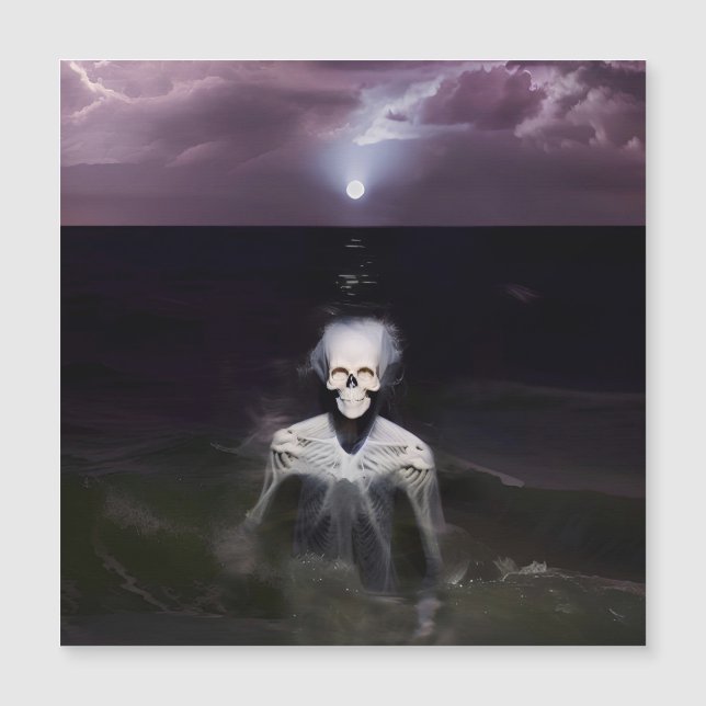 Carte Magnétique Fantôme en mer - Peinture à l'huile (Devant)