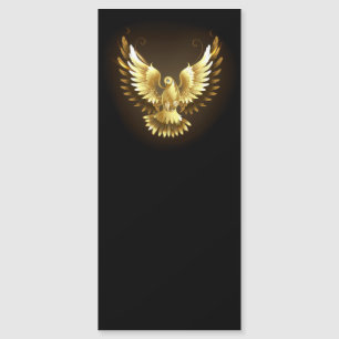 Carte Magnétique Faux Colombe de la Paix en feuille d'or sur fond n