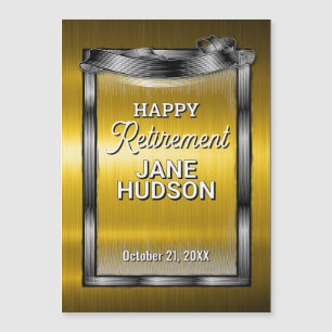 Carte Magnétique Félicitations Bonne Retraite Noir et Or