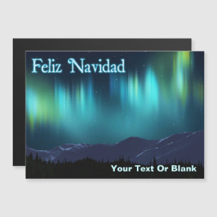 Carte Magnétique Feliz Navidad - Aurora Borealis