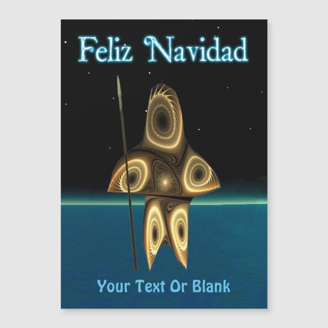 Carte Magnétique Feliz Navidad - Fractal Inuit Hunter (Devant)